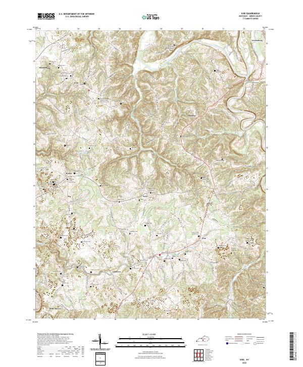 Exie, KY — USGS 7.5-minute topo (2022)