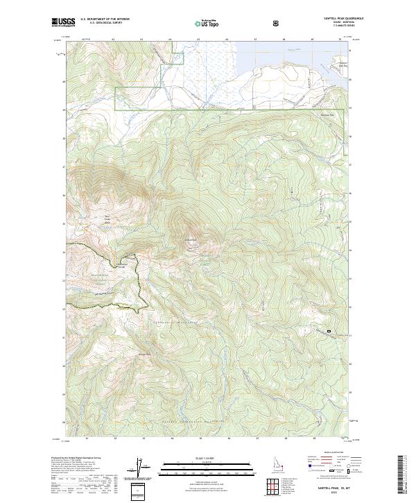 Sawtell Peak, ID-MT — USGS 7.5-minute topo (2023)
