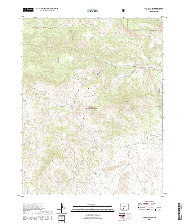 Twin Mountains, CO — USGS 7.5-minute topo (2022)
