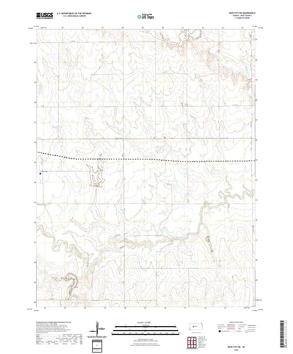 Ness City NE, KS — USGS 7.5-minute topo (2022)