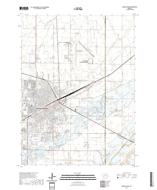 Grand Island, NE — USGS 7.5-minute topo (2021)