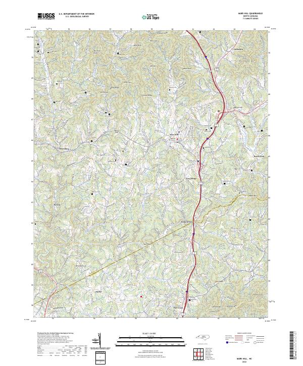 Mars Hill, NC — USGS 7.5-minute topo (2022)