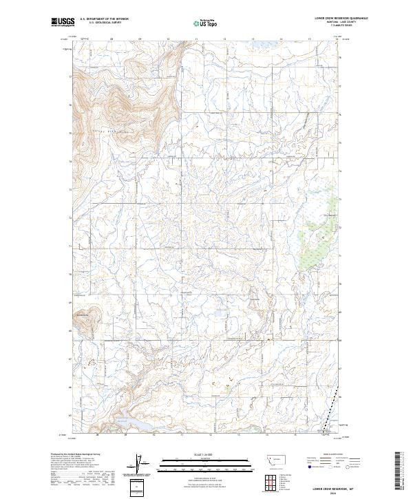 Lower Crow Reservoir, MT — USGS 7.5-minute topo (2024)