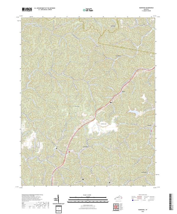 Handshoe, KY — USGS 7.5-minute topo (2022)