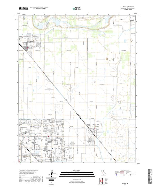 Denair, CA — USGS 7.5-minute topo (2021)