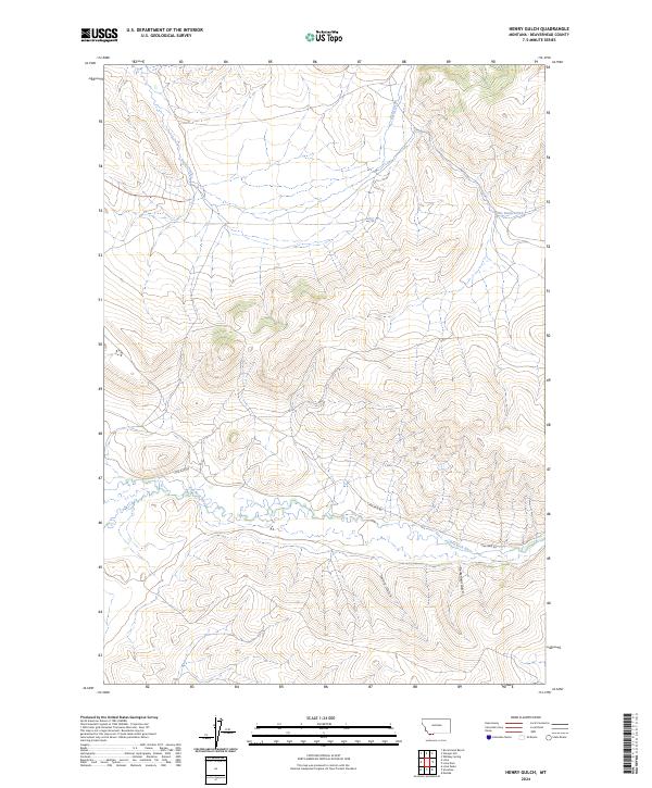 Henry Gulch, MT — USGS 7.5-minute topo (2024)
