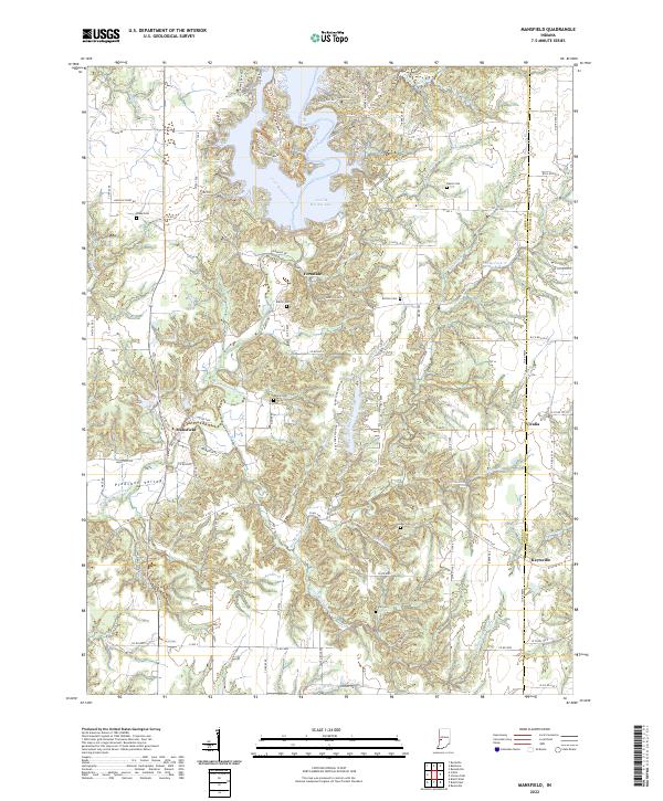Mansfield, IN — USGS 7.5-minute topo (2022)