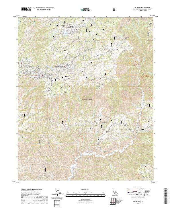 Keller Peak, CA — USGS 7.5-minute topo (2021)