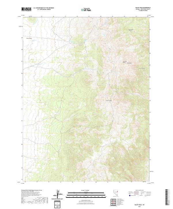 Baldy Peak, NV — USGS 7.5-minute topo (2021)