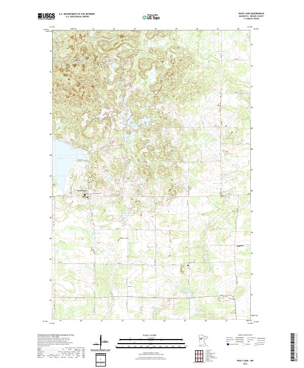 Wolf Lake, MN — USGS 7.5-minute topo (2022)