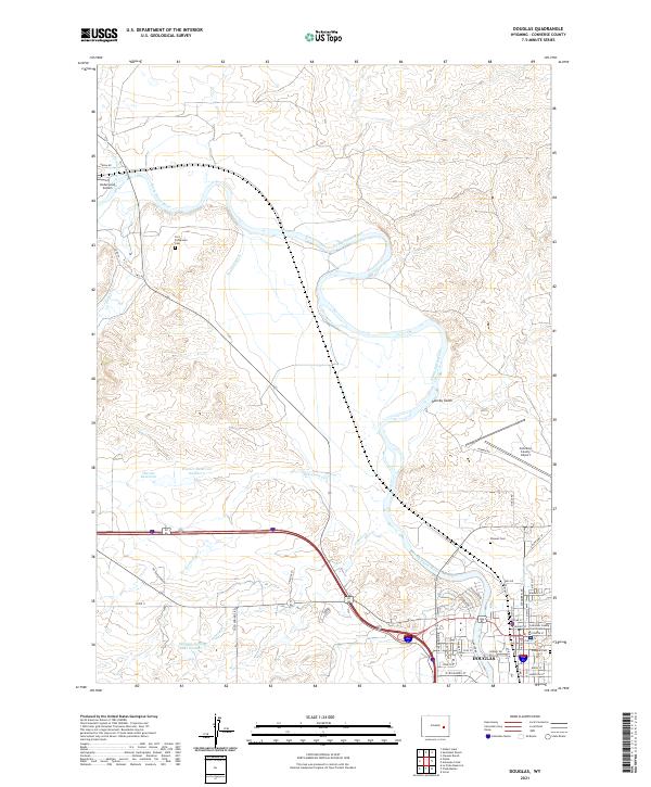 Douglas, WY — USGS 7.5-minute topo (2021)