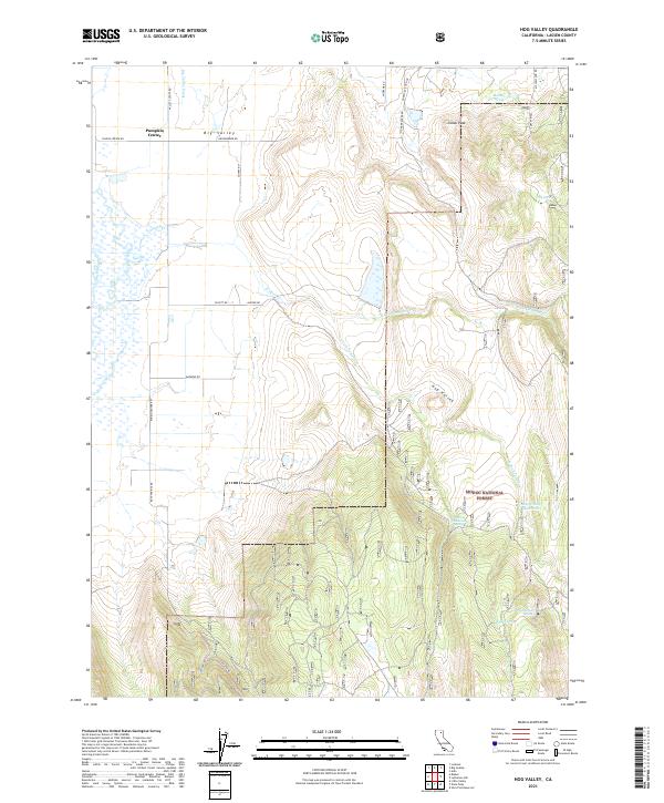 Hog Valley, CA — USGS 7.5-minute topo (2021)