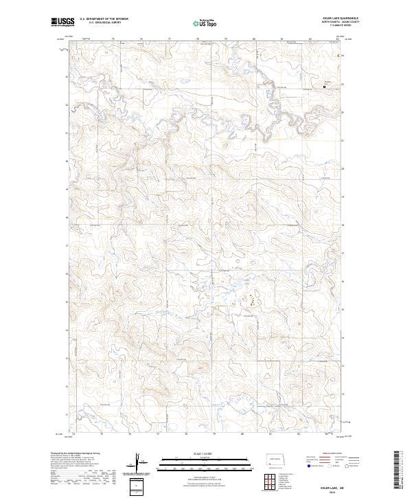 Ehler Lake, ND — USGS 7.5-minute topo (2024)