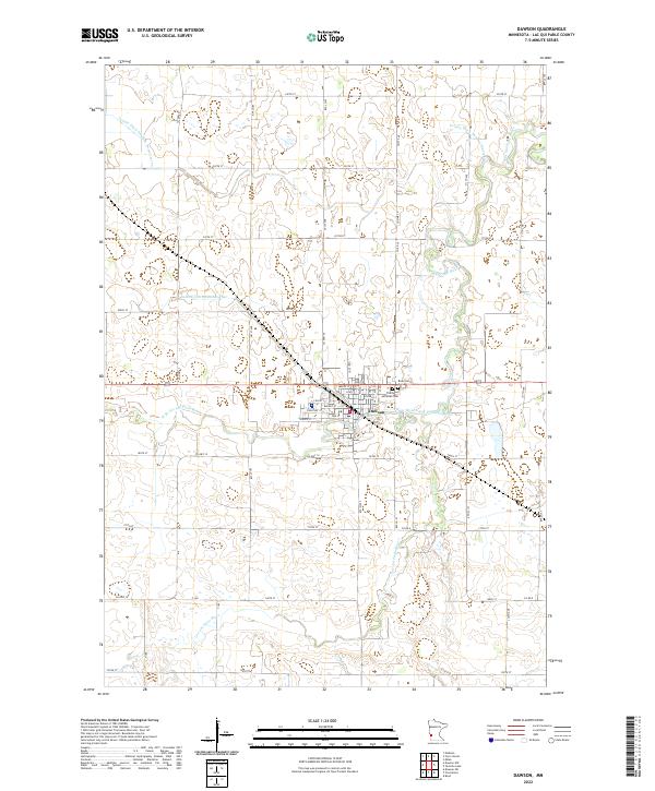 Dawson, MN — USGS 7.5-minute topo (2022)