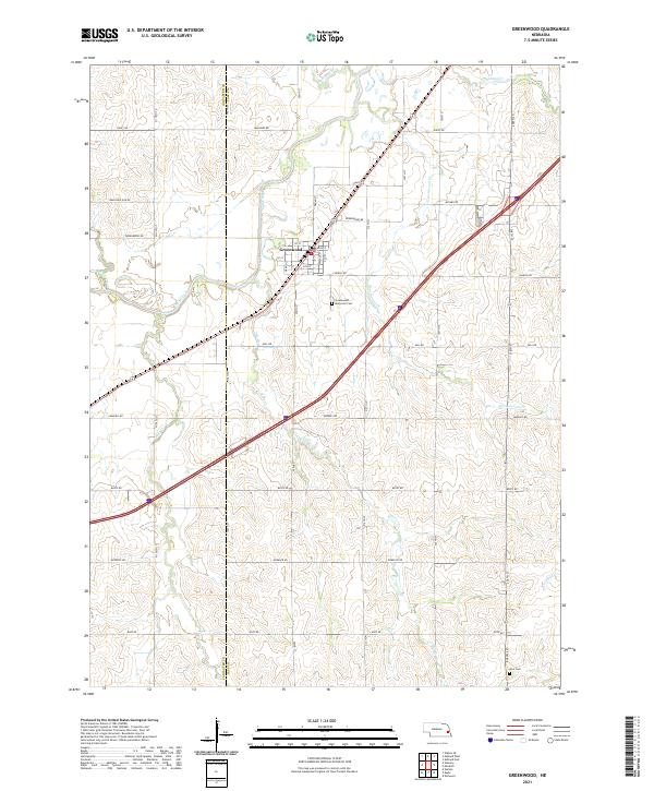Greenwood, NE — USGS 7.5-minute topo (2021)