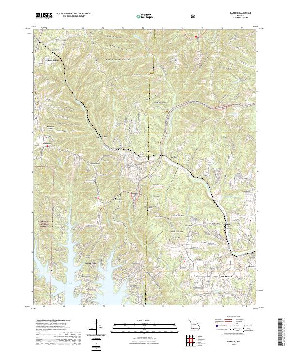 Garber, MO — USGS 7.5-minute topo (2021)