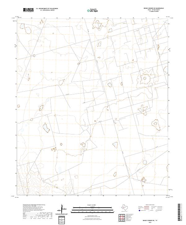 Benge Corner SW, TX — USGS 7.5-minute topo (2022)