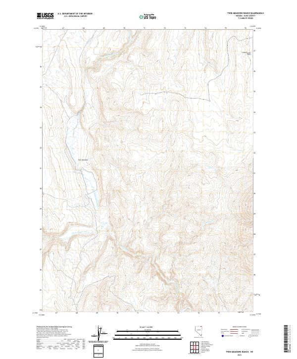 Twin Meadows Ranch, NV — USGS 7.5-minute topo (2021)