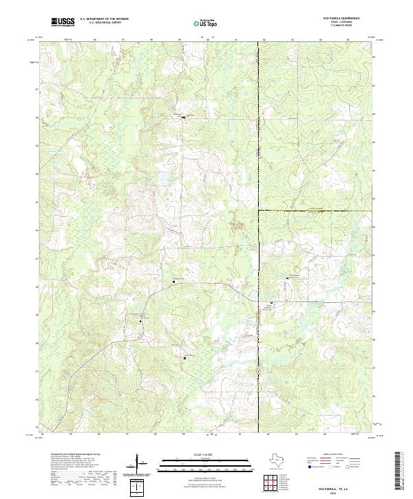 Old Panola, TX-LA — USGS 7.5-minute topo (2022)