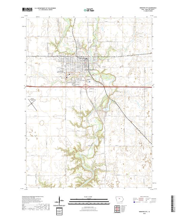 Webster City, IA — USGS 7.5-minute topo (2022)