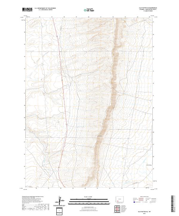 Clay Buttes SE, WY — USGS 7.5-minute topo (2021)