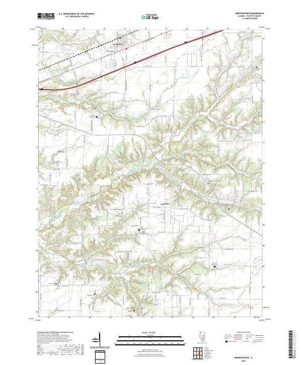 Brownstown, IL — USGS 7.5-minute topo (2024)