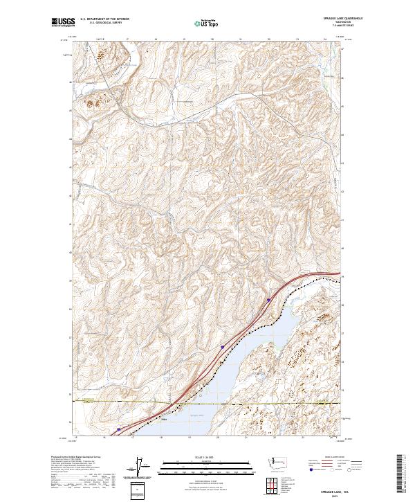 Sprague Lake, WA — USGS 7.5-minute topo (2023)