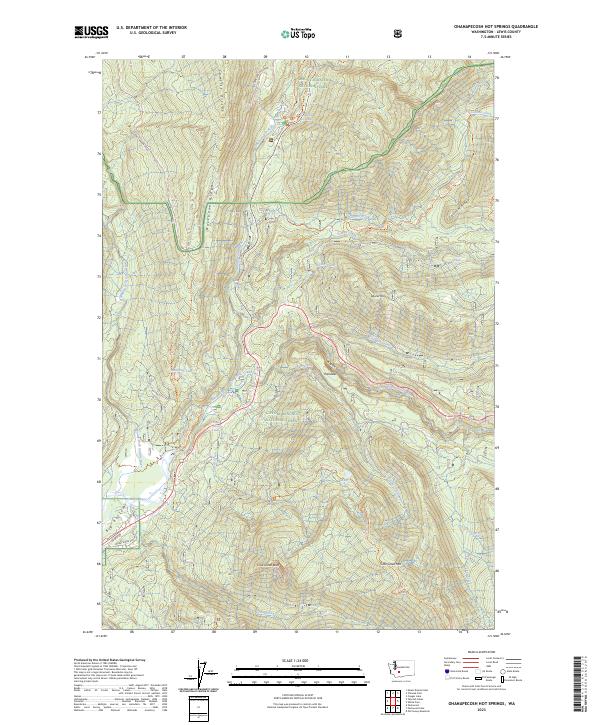 Ohanapecosh Hot Springs, WA — USGS 7.5-minute topo (2023)