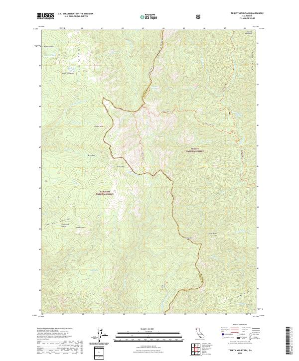 Trinity Mountain, CA — USGS 7.5-minute topo (2022)