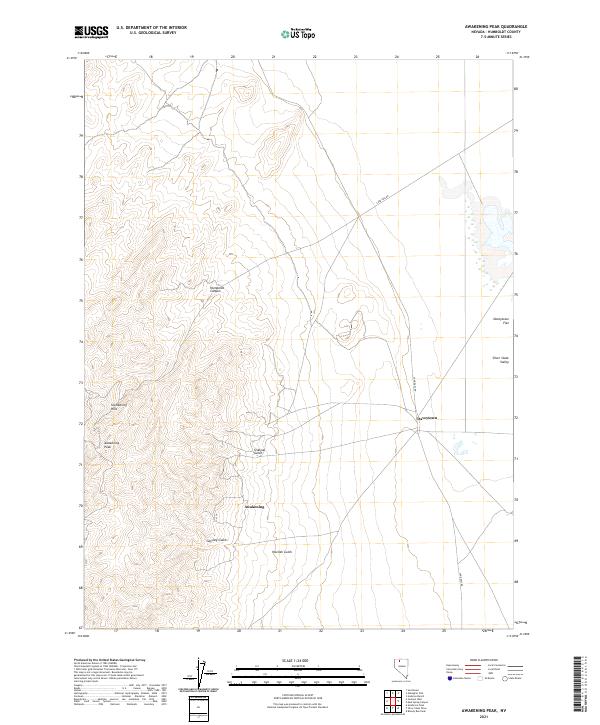 Awakening Peak, NV — USGS 7.5-minute topo (2021)
