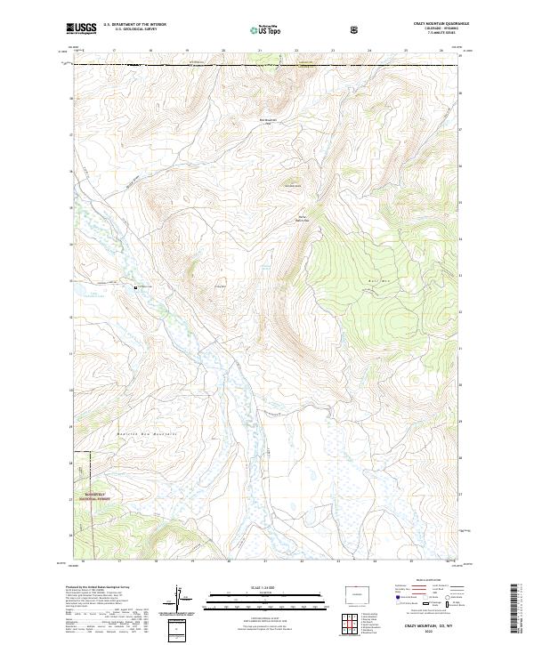 Crazy Mountain, CO-WY — USGS 7.5-minute topo (2022)