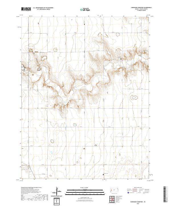 Coronado Cemetery, KS — USGS 7.5-minute topo (2022)