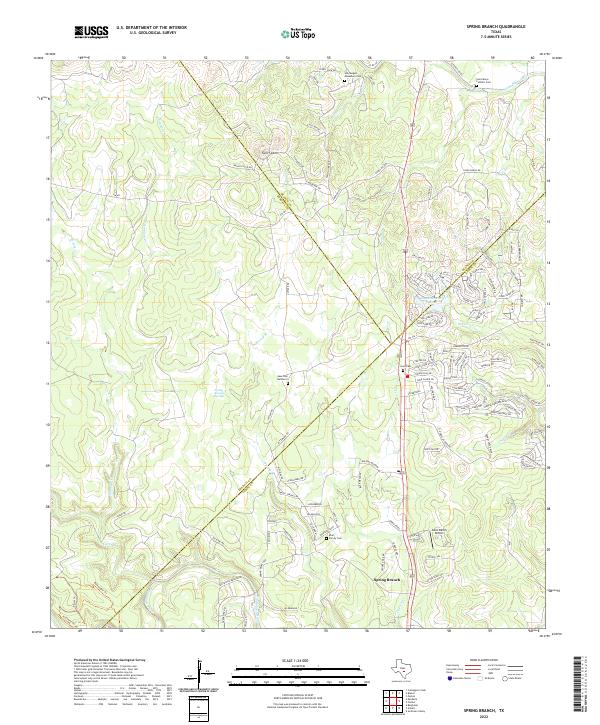 Spring Branch, TX — USGS 7.5-minute topo (2022)