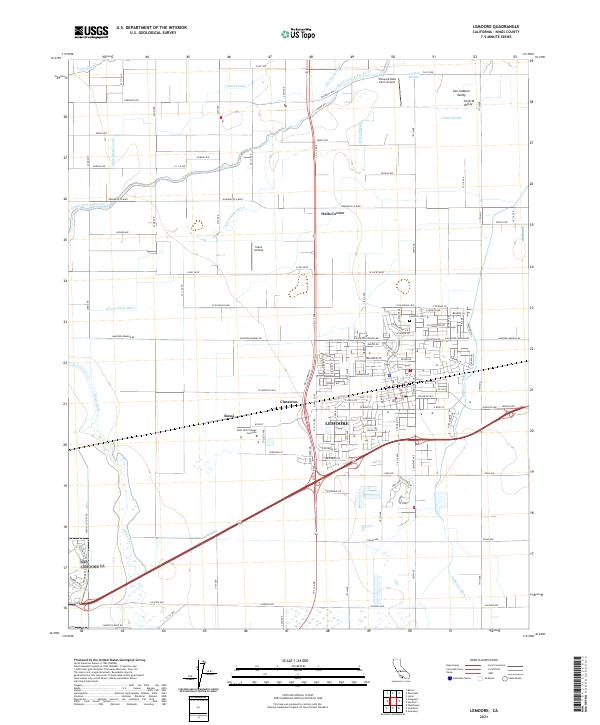 Lemoore, CA — USGS 7.5-minute topo (2021)