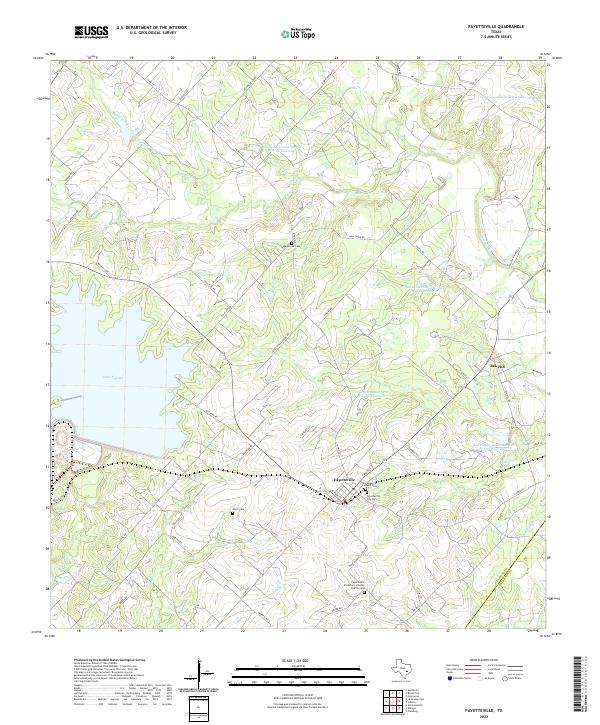 Fayetteville, TX — USGS 7.5-minute topo (2022)