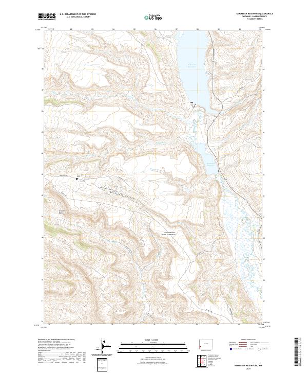 Kemmerer Reservoir, WY — USGS 7.5-minute topo (2021)