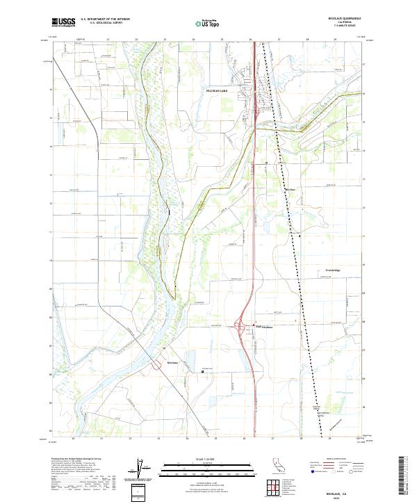 Nicolaus, CA — USGS 7.5-minute topo (2022)