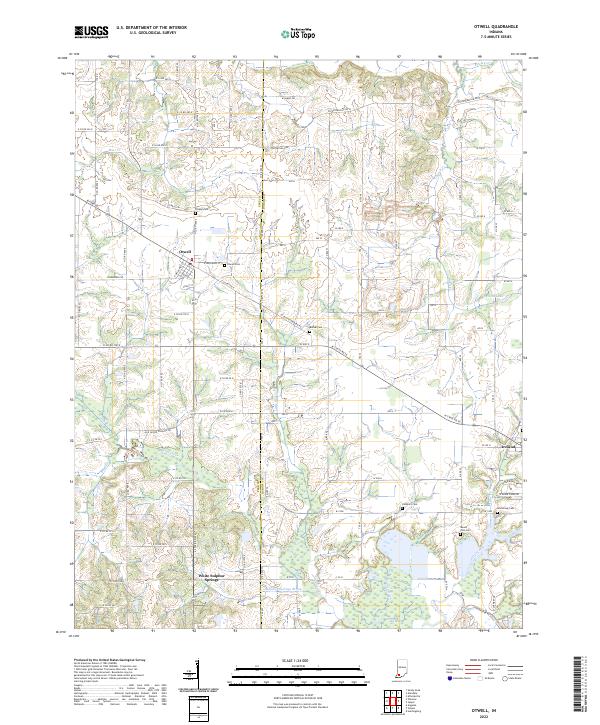 Otwell, IN — USGS 7.5-minute topo (2022)