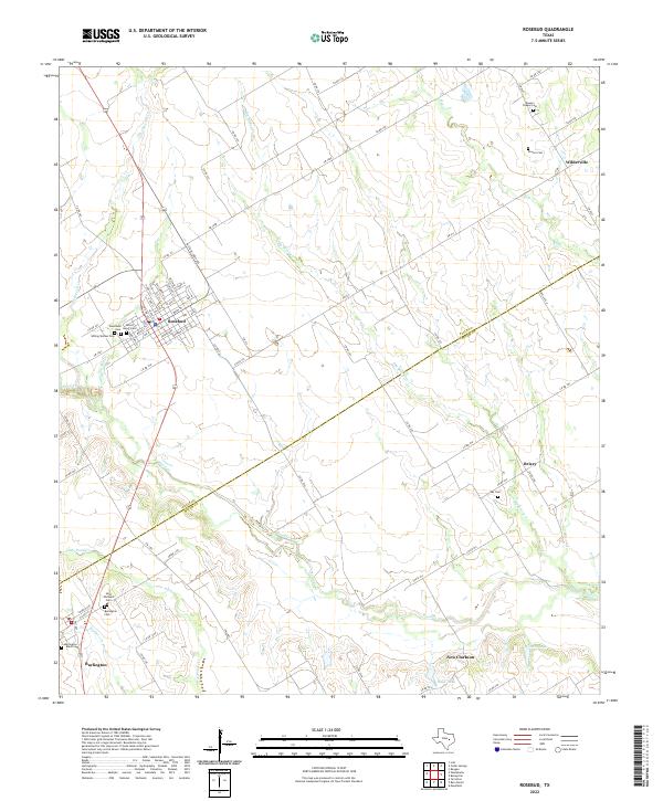 Rosebud, TX — USGS 7.5-minute topo (2022)