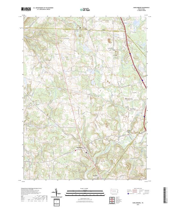 Harlansburg, PA — USGS 7.5-minute topo (2023)