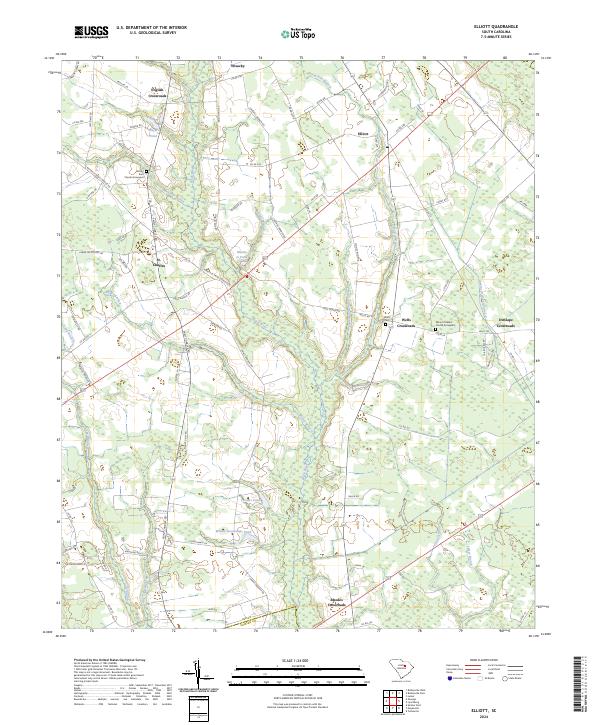 Elliott, SC — USGS 7.5-minute topo (2024)