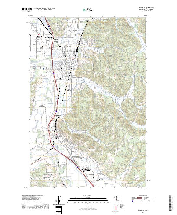 Centralia, WA — USGS 7.5-minute topo (2023)