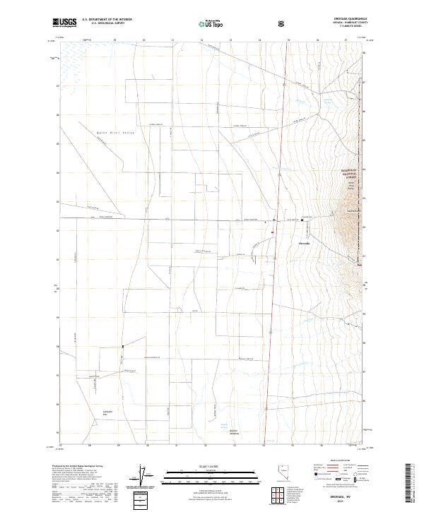 Orovada, NV — USGS 7.5-minute topo (2021)