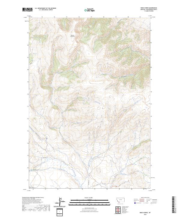 Beech Creek, MT — USGS 7.5-minute topo (2024)