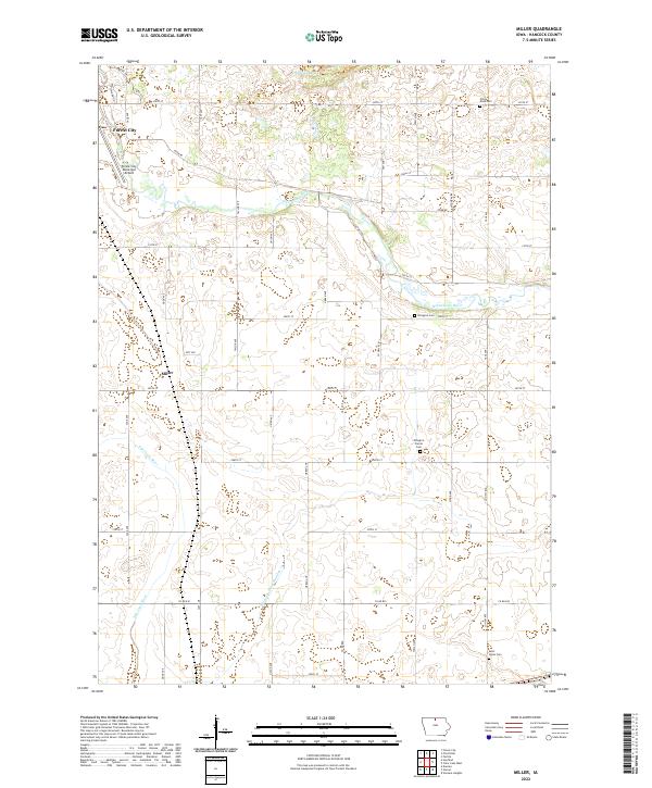 Miller, IA — USGS 7.5-minute topo (2022)
