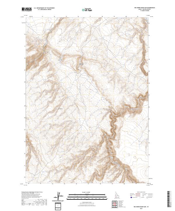 Big Horse Basin Gap, ID — USGS 7.5-minute topo (2023)