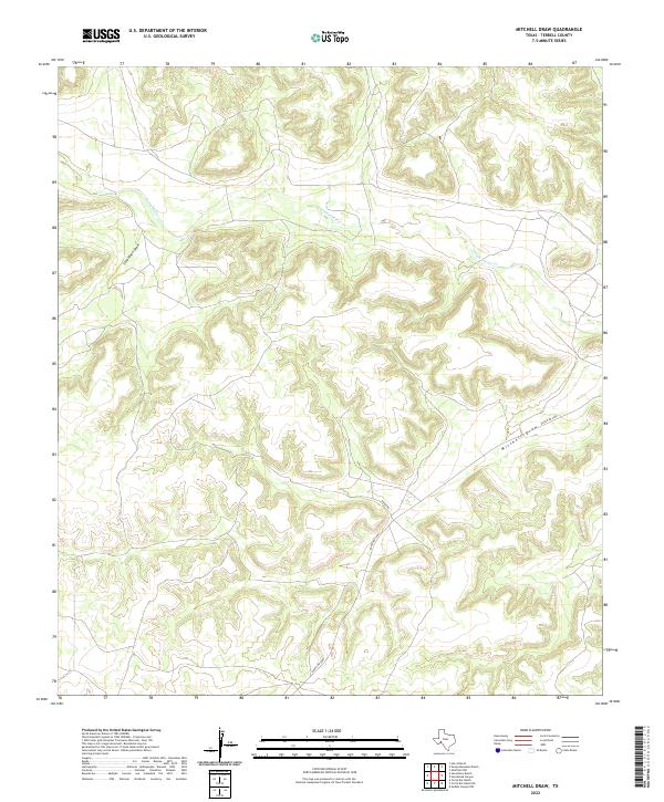Mitchell Draw, TX — USGS 7.5-minute topo (2022)