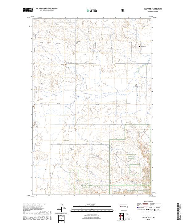 Stocke Butte, ND — USGS 7.5-minute topo (2024)