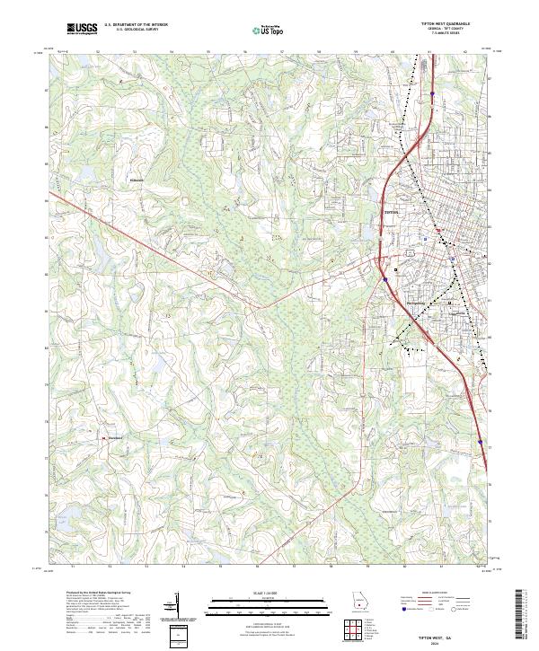 Tifton West, GA — USGS 7.5-minute topo (2024)