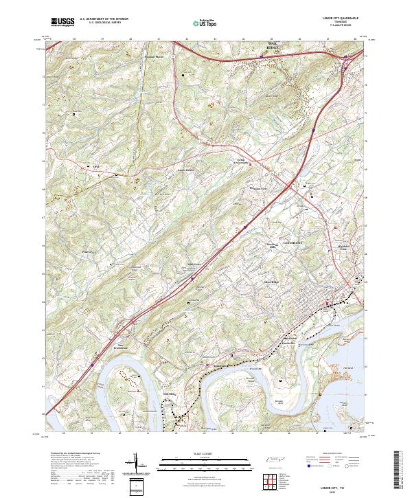 Lenoir City, TN — USGS 7.5-minute topo (2022)